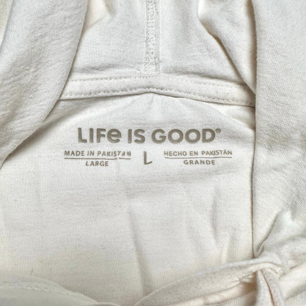 Life Is Good | “Get Out” Putty Shade Outdoor Lightweight Cotton Hoodie | Large - Picture 9 of 13